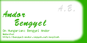 andor bengyel business card